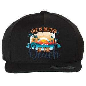 Summer Retro Beach Vibes Graphic Wool Snapback Cap