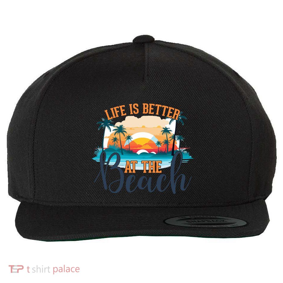 Summer Retro Beach Vibes Graphic Wool Snapback Cap