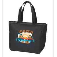 Summer Retro Beach Vibes Graphic Zip Tote Bag