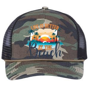 Summer Retro Beach Vibes Graphic Retro Rope Trucker Hat Cap