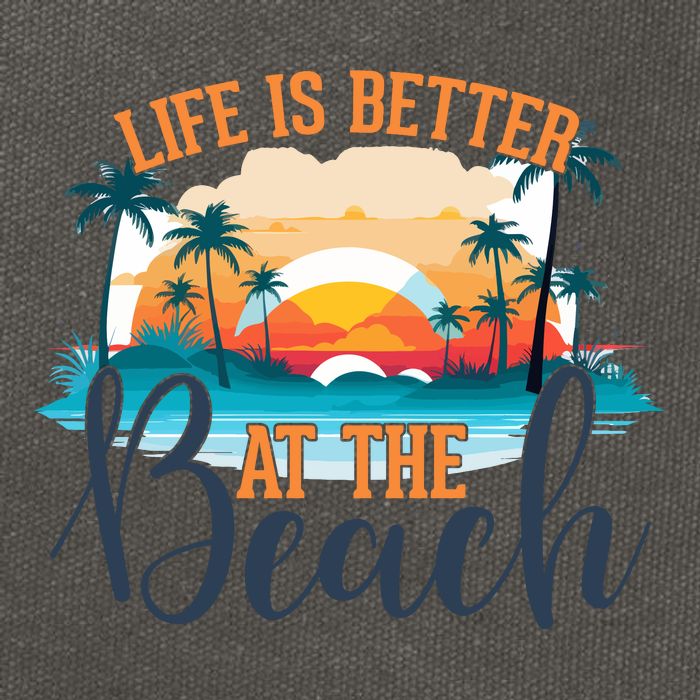 Summer Retro Beach Vibes Graphic Cotton Canvas Backpack