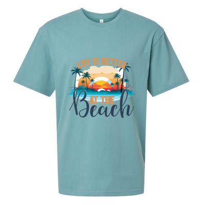 Summer Retro Beach Vibes Graphic Sueded Cloud Jersey T-Shirt