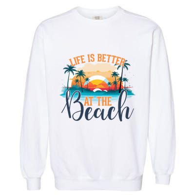 Summer Retro Beach Vibes Graphic Garment-Dyed Sweatshirt