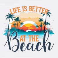 Summer Retro Beach Vibes Graphic Garment-Dyed Sweatshirt