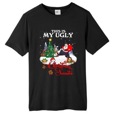 Santa Riding Boston Terrier This Is My Ugly Christmas Gift Tall Fusion ChromaSoft Performance T-Shirt