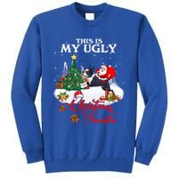 Santa Riding Boston Terrier This Is My Ugly Christmas Gift Sweatshirt