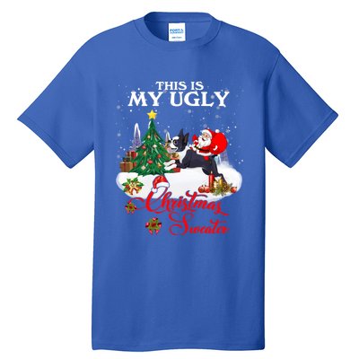 Santa Riding Boston Terrier This Is My Ugly Christmas Gift Tall T-Shirt