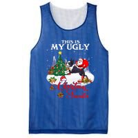 Santa Riding Boston Terrier This Is My Ugly Christmas Gift Mesh Reversible Basketball Jersey Tank