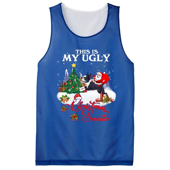 Santa Riding Boston Terrier This Is My Ugly Christmas Gift Mesh Reversible Basketball Jersey Tank