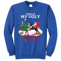 Santa Riding Boston Terrier This Is My Ugly Christmas Gift Tall Sweatshirt