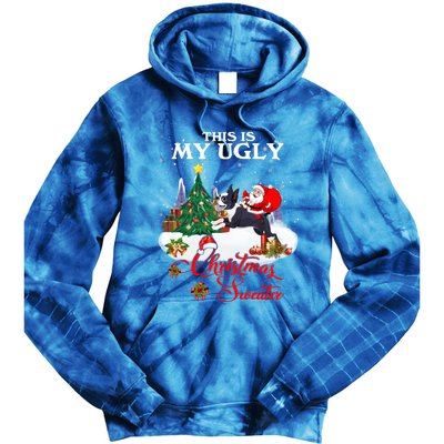 Santa Riding Boston Terrier This Is My Ugly Christmas Gift Tie Dye Hoodie