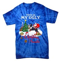 Santa Riding Boston Terrier This Is My Ugly Christmas Gift Tie-Dye T-Shirt