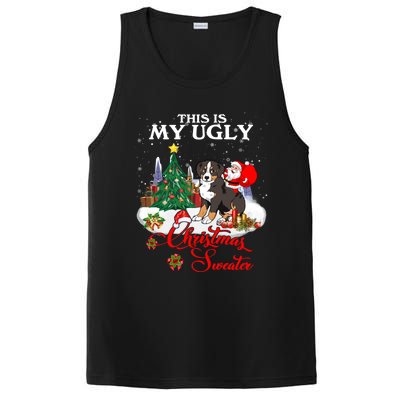 Santa Riding Bernese Mountain Dog This Is My Ugly Christmas Gift PosiCharge Competitor Tank