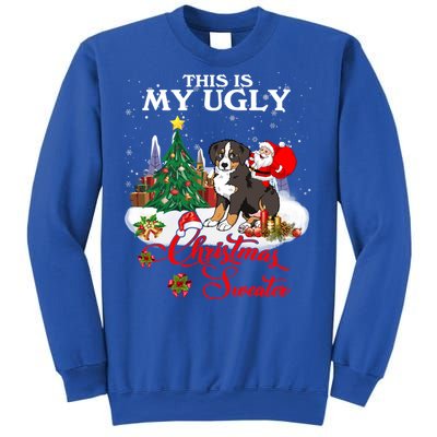 Santa Riding Bernese Mountain Dog This Is My Ugly Christmas Gift Sweatshirt