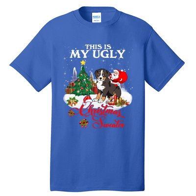 Santa Riding Bernese Mountain Dog This Is My Ugly Christmas Gift Tall T-Shirt