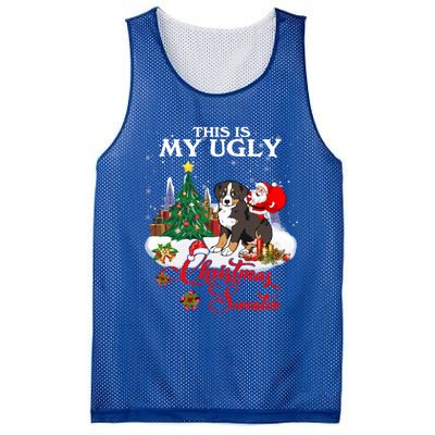 Santa Riding Bernese Mountain Dog This Is My Ugly Christmas Gift Mesh Reversible Basketball Jersey Tank