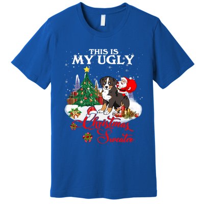 Santa Riding Bernese Mountain Dog This Is My Ugly Christmas Gift Premium T-Shirt