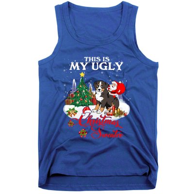 Santa Riding Bernese Mountain Dog This Is My Ugly Christmas Gift Tank Top