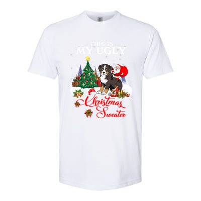 Santa Riding Bernese Mountain Dog This Is My Ugly Christmas Gift Softstyle CVC T-Shirt