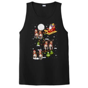 Santa Riding Beagle Sleigh Christmas Beagle Reindeer Gift PosiCharge Competitor Tank