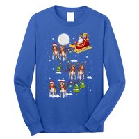 Santa Riding Beagle Sleigh Christmas Beagle Reindeer Gift Long Sleeve Shirt