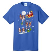 Santa Riding Beagle Sleigh Christmas Beagle Reindeer Gift Tall T-Shirt