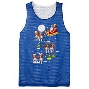 Santa Riding Beagle Sleigh Christmas Beagle Reindeer Gift Mesh Reversible Basketball Jersey Tank