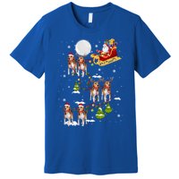 Santa Riding Beagle Sleigh Christmas Beagle Reindeer Gift Premium T-Shirt