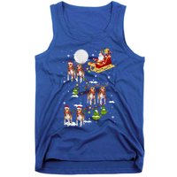 Santa Riding Beagle Sleigh Christmas Beagle Reindeer Gift Tank Top