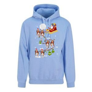 Santa Riding Beagle Sleigh Christmas Beagle Reindeer Gift Unisex Surf Hoodie