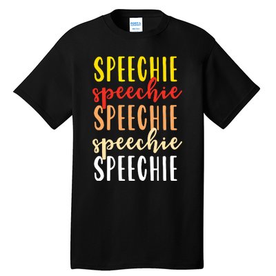 Speechie Retro Boho Speech Language Therapy SLP Gift Tall T-Shirt