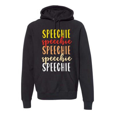 Speechie Retro Boho Speech Language Therapy SLP Gift Premium Hoodie