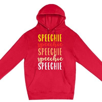 Speechie Retro Boho Speech Language Therapy SLP Gift Premium Pullover Hoodie