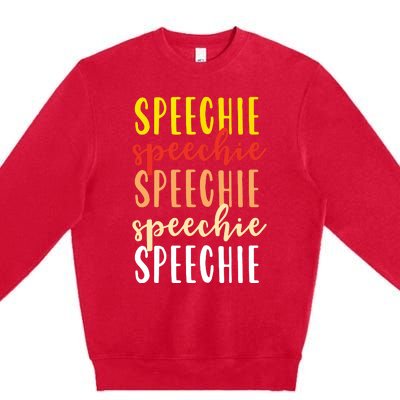 Speechie Retro Boho Speech Language Therapy SLP Gift Premium Crewneck Sweatshirt