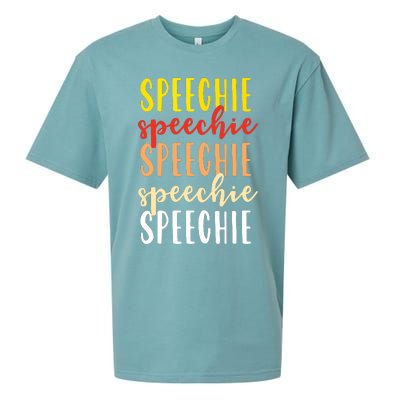 Speechie Retro Boho Speech Language Therapy SLP Gift Sueded Cloud Jersey T-Shirt