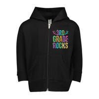 School Rocks Back To School Rockin 3rd Grade Rocks Toddler Zip Fleece Hoodie