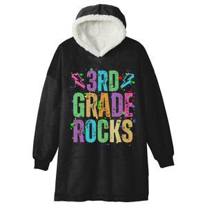 School Rocks Back To School Rockin 3rd Grade Rocks Hooded Wearable Blanket