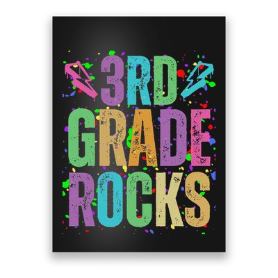 School Rocks Back To School Rockin 3rd Grade Rocks Poster