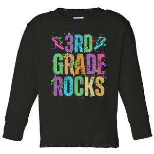 School Rocks Back To School Rockin 3rd Grade Rocks Toddler Long Sleeve Shirt