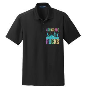 School Rocks Back To School Rockin 4th Grade Rocks Dry Zone Grid Polo