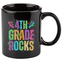 School Rocks Back To School Rockin 4th Grade Rocks 11oz C Handle Ceramic Mug