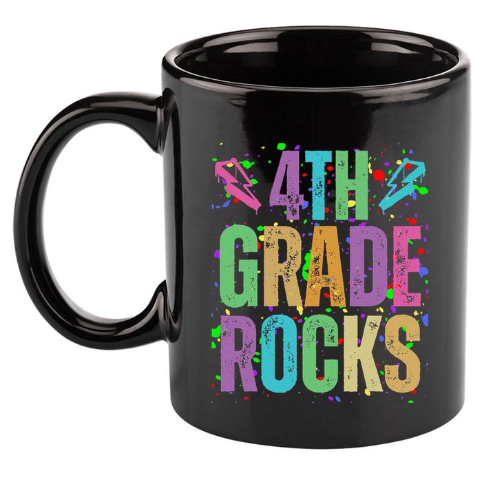 School Rocks Back To School Rockin 4th Grade Rocks 11oz C Handle Ceramic Mug