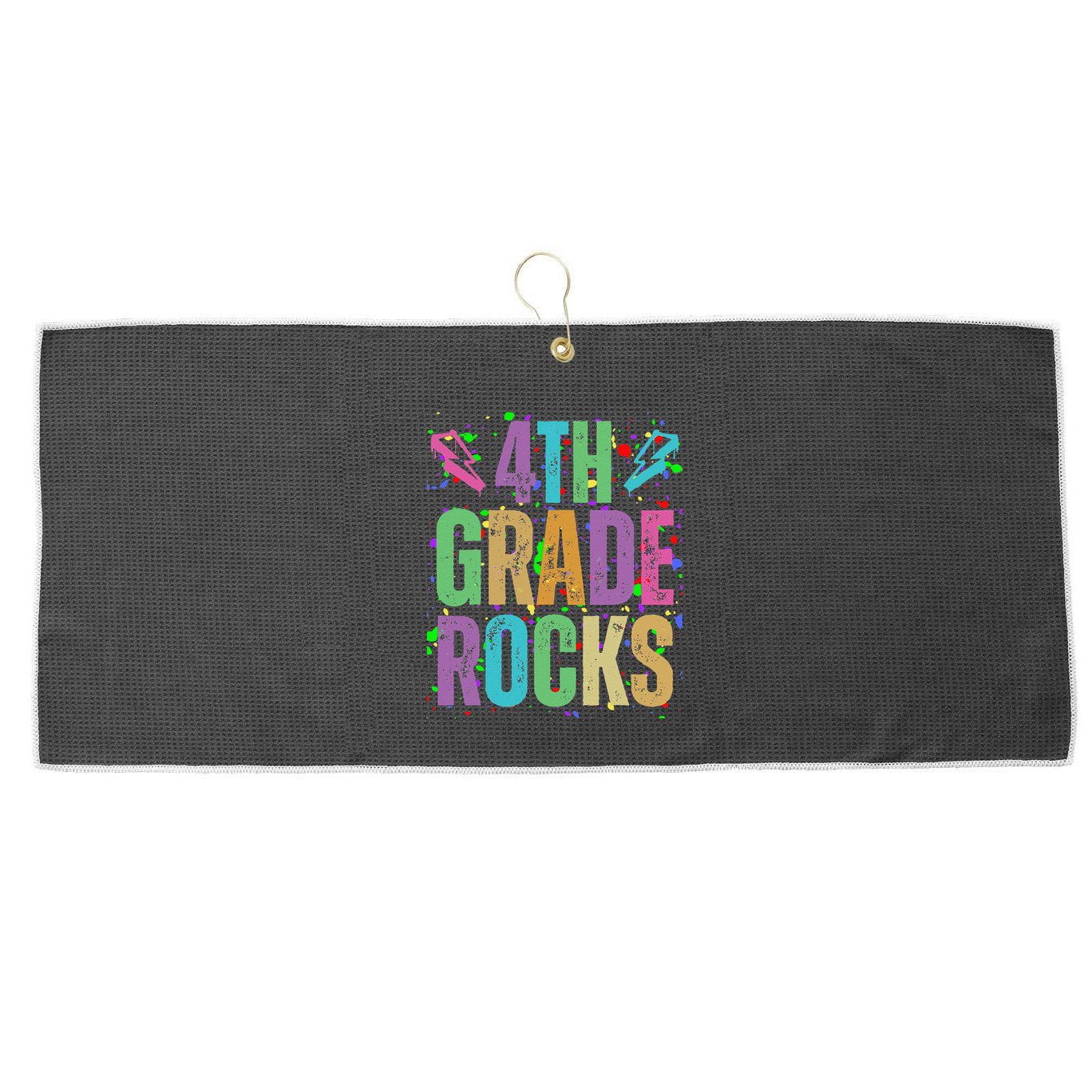 School Rocks Back To School Rockin 4th Grade Rocks Large Microfiber Waffle Golf Towel