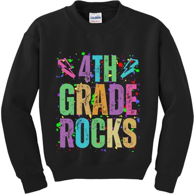 School Rocks Back To School Rockin 4th Grade Rocks Kids Sweatshirt