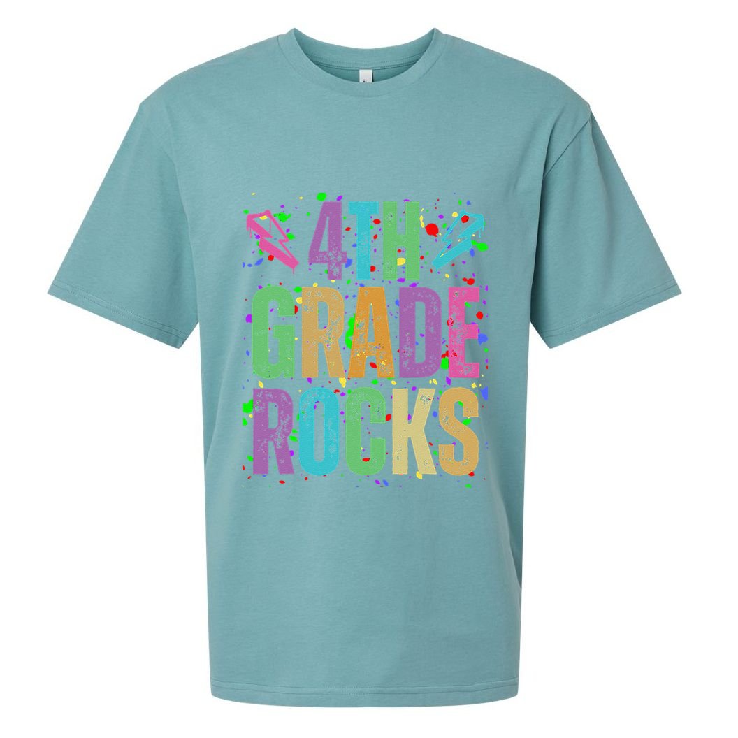 School Rocks Back To School Rockin 4th Grade Rocks Sueded Cloud Jersey T-Shirt