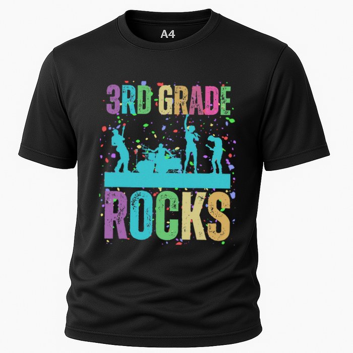 School Rocks Back To School Rockin 3rd Grade Rocks Cooling Performance Crew T-Shirt