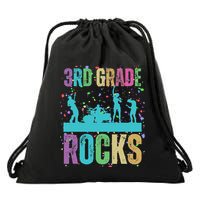 School Rocks Back To School Rockin 3rd Grade Rocks Drawstring Bag