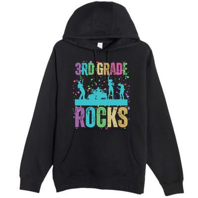 School Rocks Back To School Rockin 3rd Grade Rocks Premium Pullover Hoodie