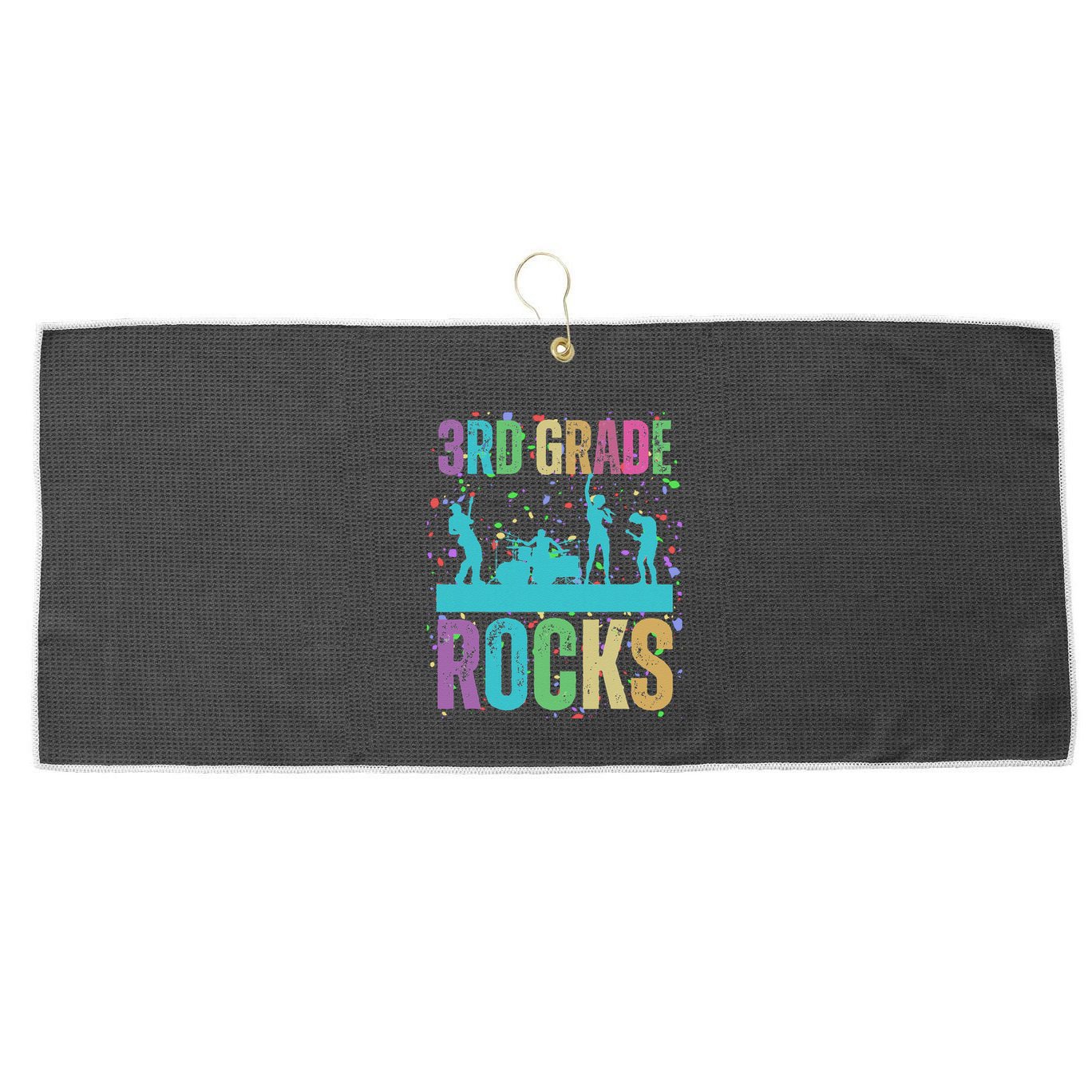School Rocks Back To School Rockin 3rd Grade Rocks Large Microfiber Waffle Golf Towel