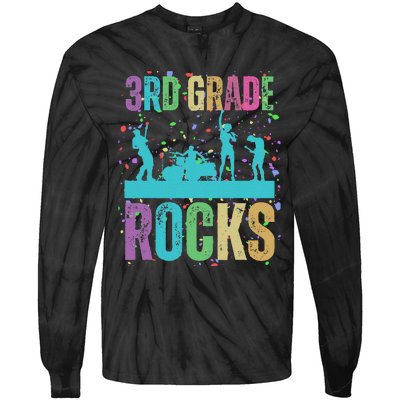 School Rocks Back To School Rockin 3rd Grade Rocks Tie-Dye Long Sleeve Shirt